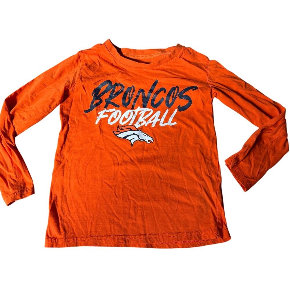 Youth Denver Bronco's Long Sleeve Tee, Small/8, Orange, NFL, Football, Cotton